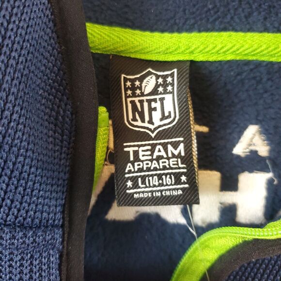 Seattle Seahawks Jacket Kids L 14 / 16 Quarter zip NFL Team Apparel New - Picture 13 of 16